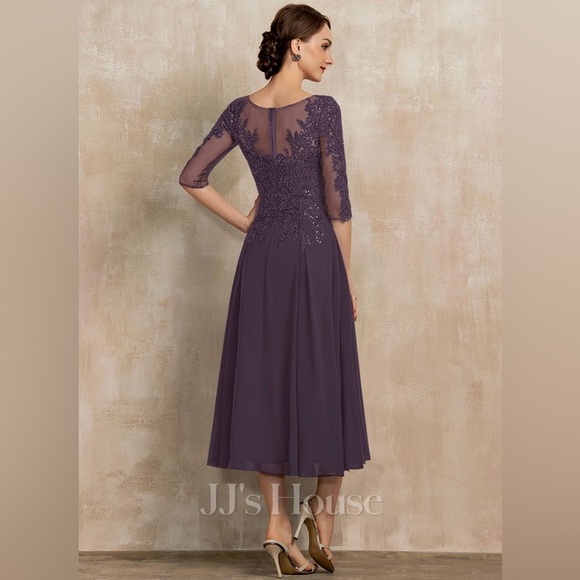 JJs House | Dresses | Nwt Jjs House Lace Chiffon Dress W Sequins In ...